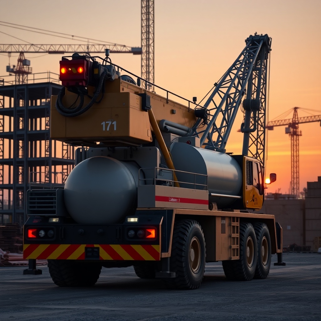 A clean photorealistic photo of a Liebherr LTM 1050-3
