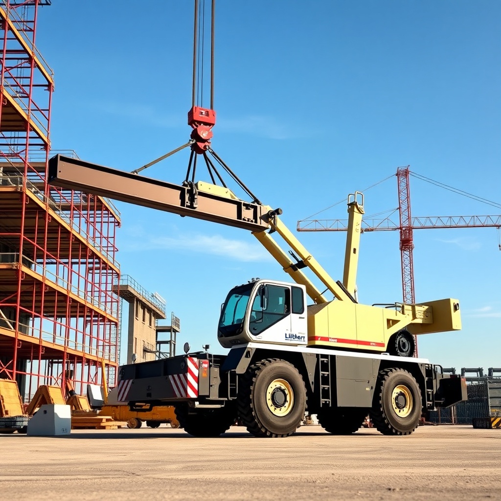 <A photorealistic photo of a Liebherr LTM 1050-3
