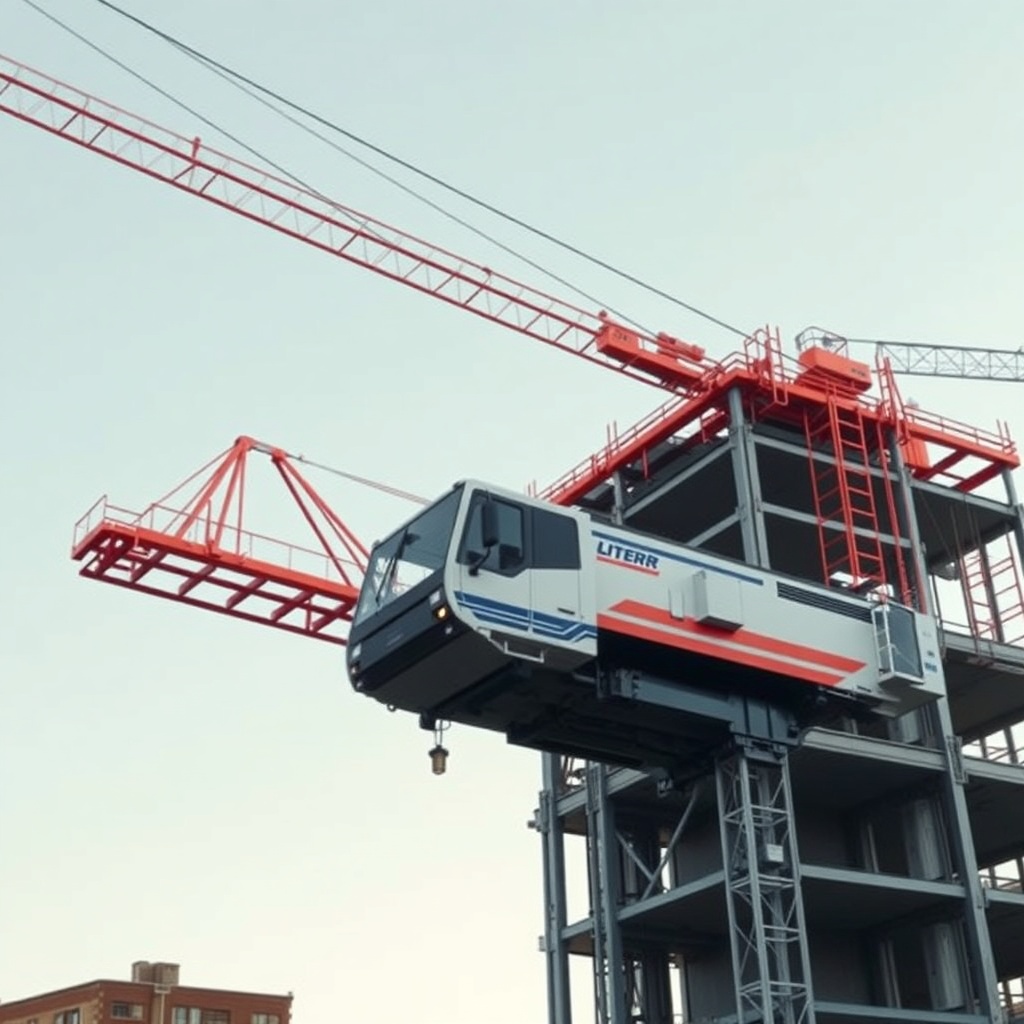 <clean photorealistic photo showing Liebherr LTM 1050-3
