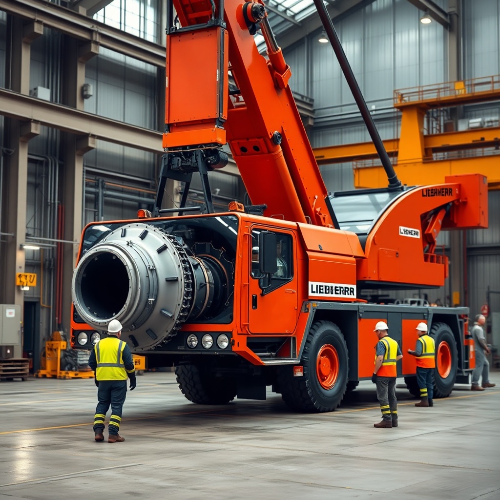<clean photorealistic photo of Liebherr LTM 1050-3