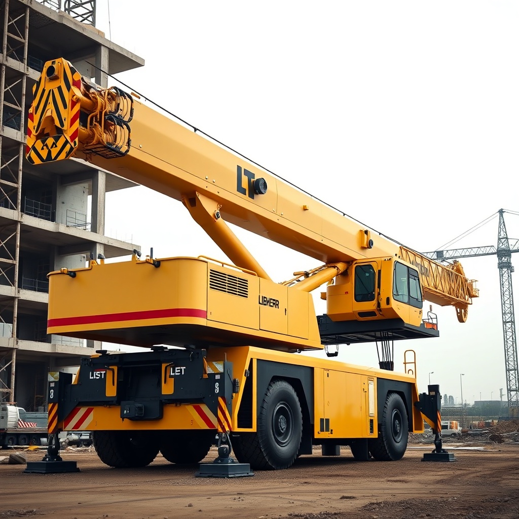 clean photorealistic photo of a Liebherr LTM 1050-3